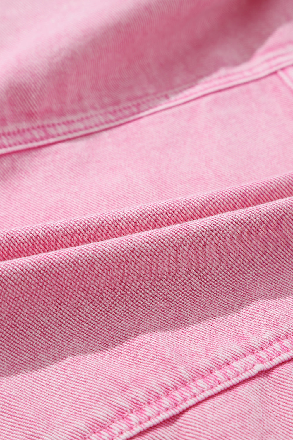 Pink Rivet Studded Pocketed Pink Denim Jacket