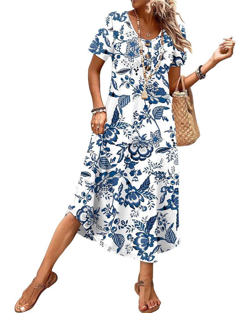 A Hem Printed Dress