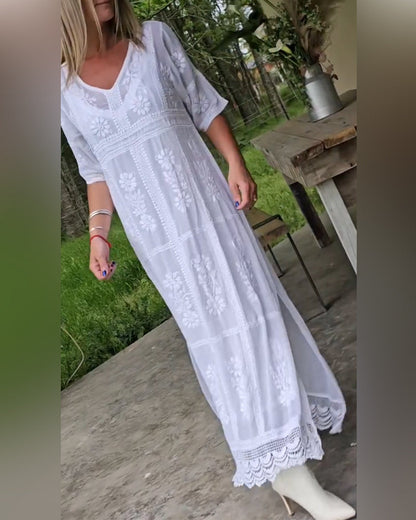 Elegant V-Neck Maxi Dress