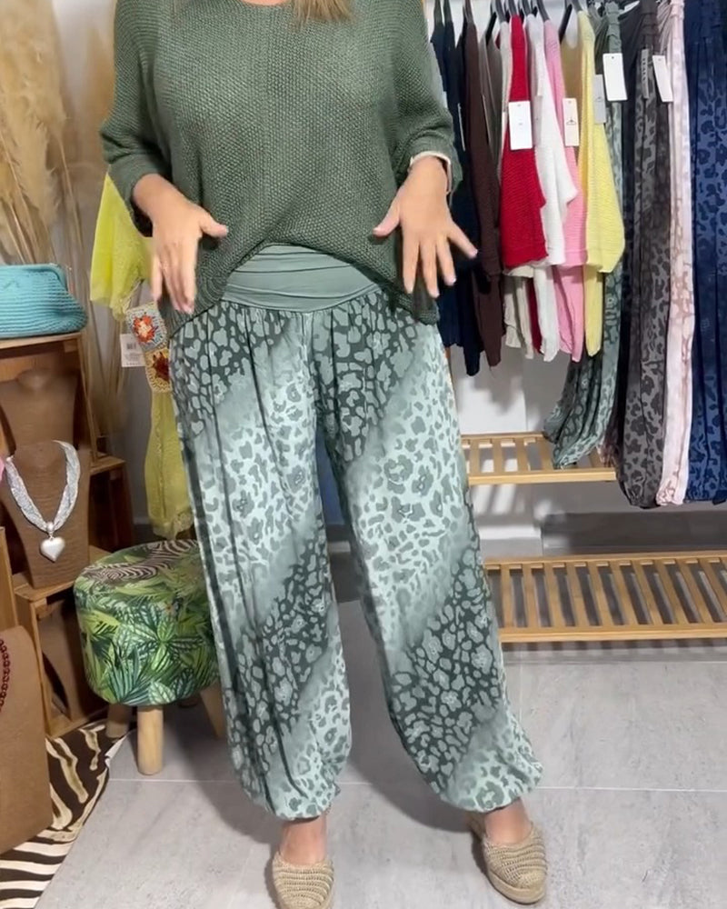 Gradient Leopard Print Harem Pant