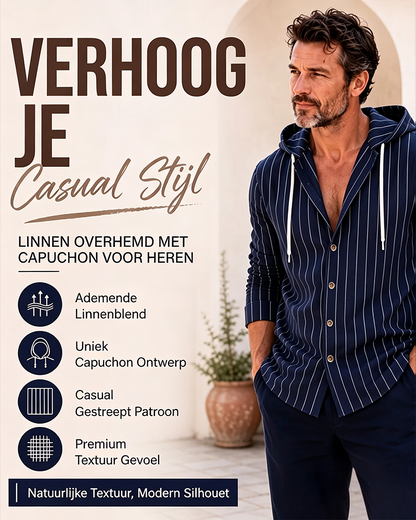 Men's Striped Hoodie Shirt