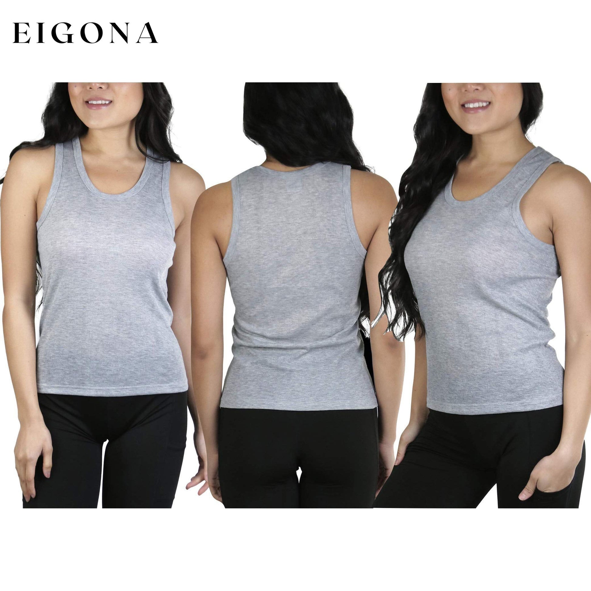 6-Pack: Women's Junior 100% Cotton Ribbed Crop Lightweight Tank Tops __stock:250 clothes refund_fee:1200 tops