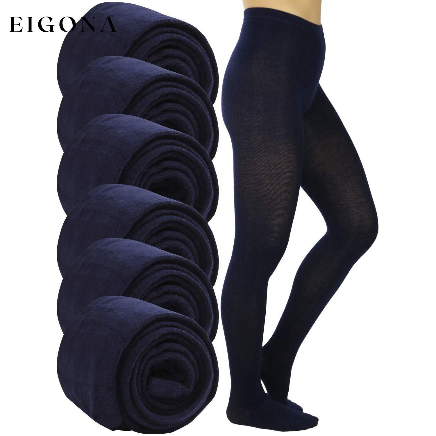 6-Pack: Women's Footed Winter Tights Navy __stock:100 bottoms refund_fee:1800