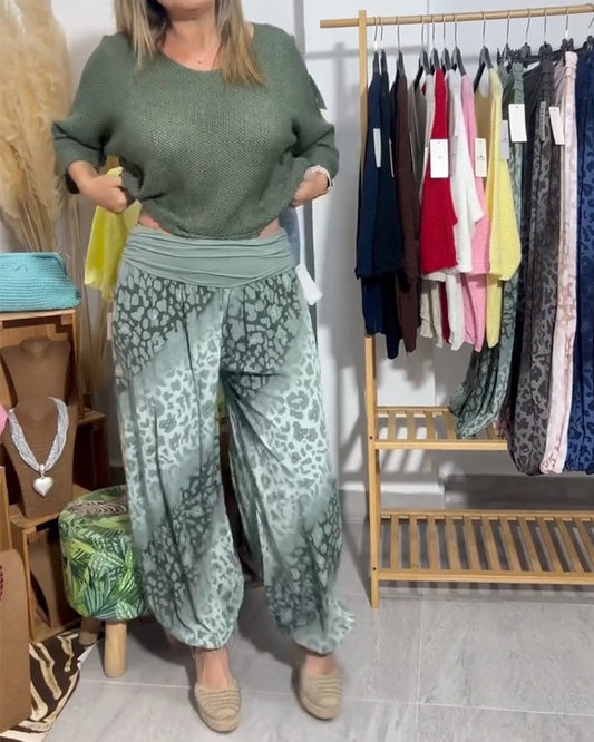 Gradient Leopard Print Harem Pant