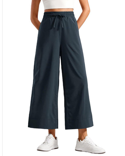 High-Waist Wide-Leg with Side Slit Pants