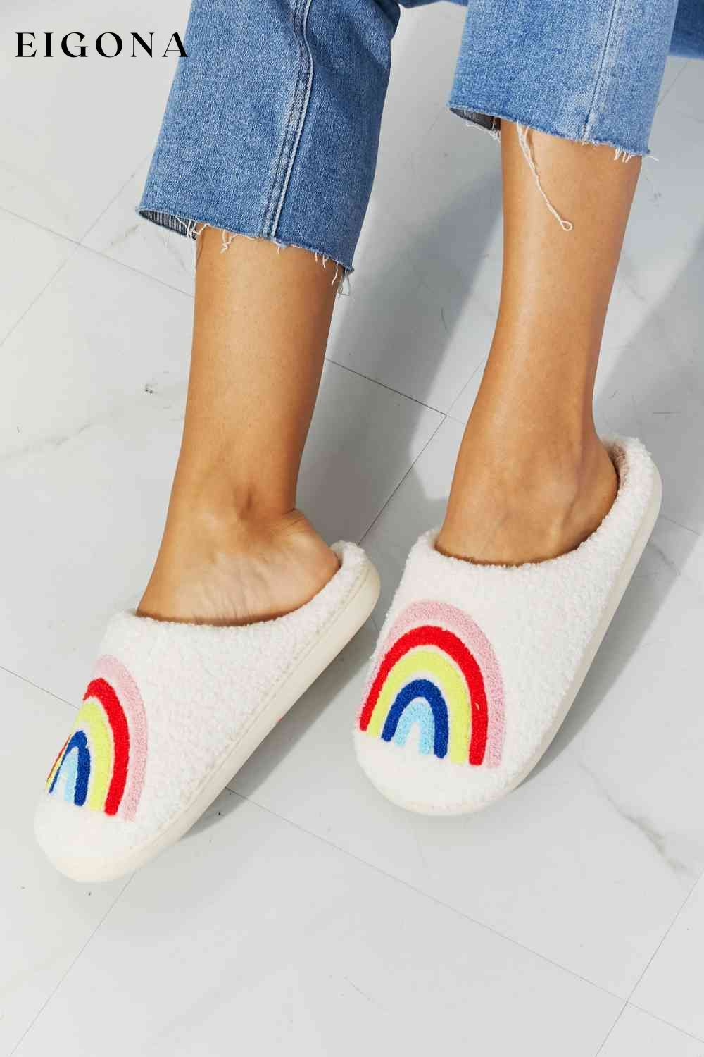 Rainbow Plush Slipper Melody Ship from USA shoes womens shoes