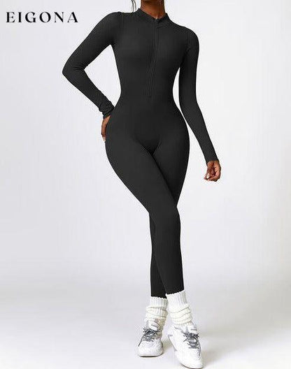 Half Zip Long Sleeve Active Jumpsuit clothes Ship From Overseas Z&C