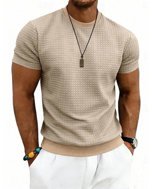 T-Shirt Ribbed Crewneck Short-Sleeve blouses & shirts man spring summer