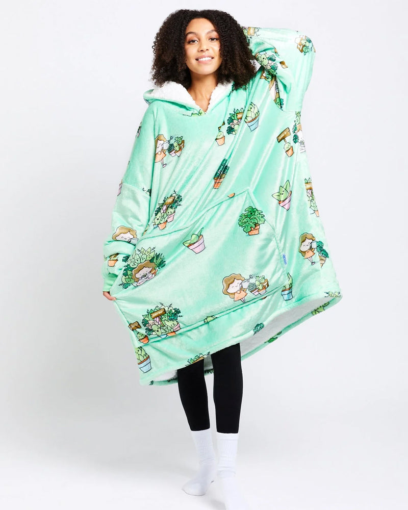 Interesting Floral Cartoon Prints Casual Blanket Hoodie 2024 f/w Blanket Hoodies