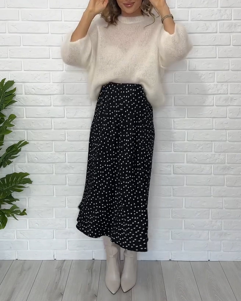 Simple Polka Dot Slim Skirt