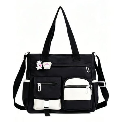 Spacious Canvas Tote Compartments Bag
