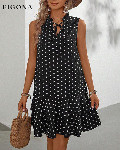 Sleeveless Polka Dot Dress a line dresses polka dot spring summer