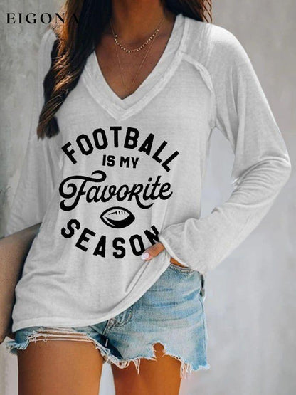 Football Print V-Neck Casual T-Shirt ball print