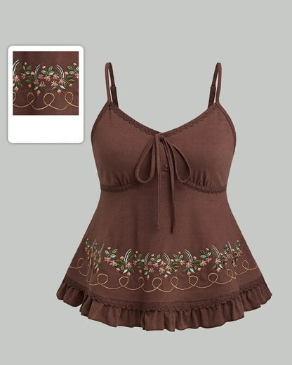Women's Floral Embroidered  Top