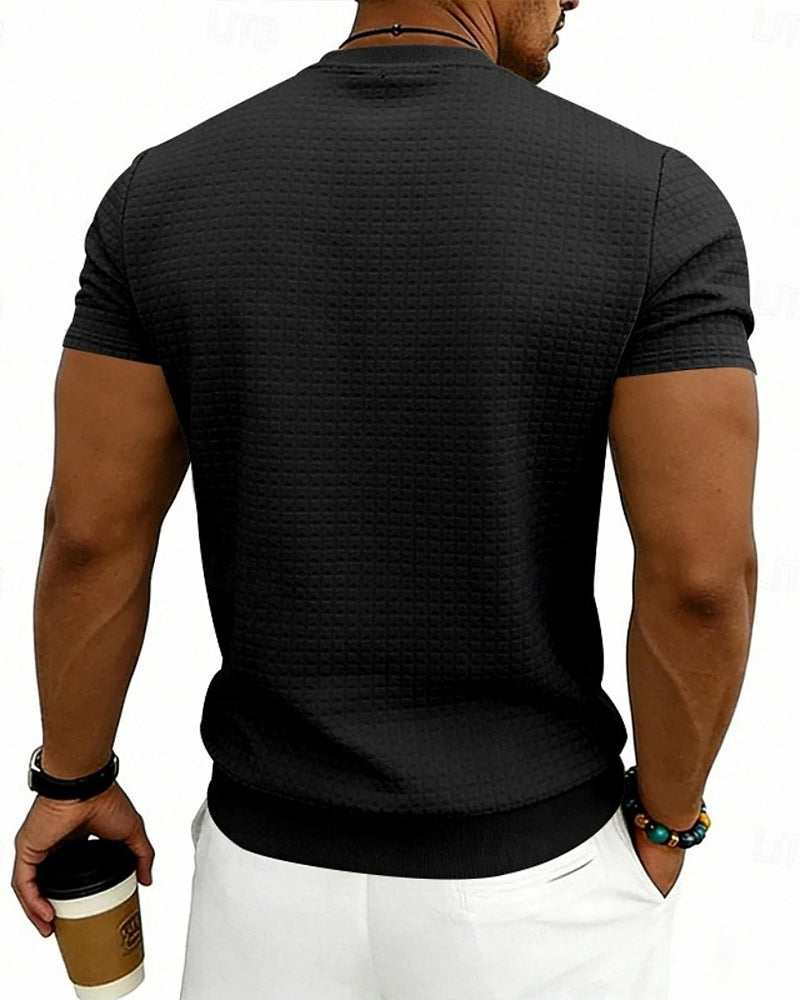 T-Shirt Ribbed Crewneck Short-Sleeve