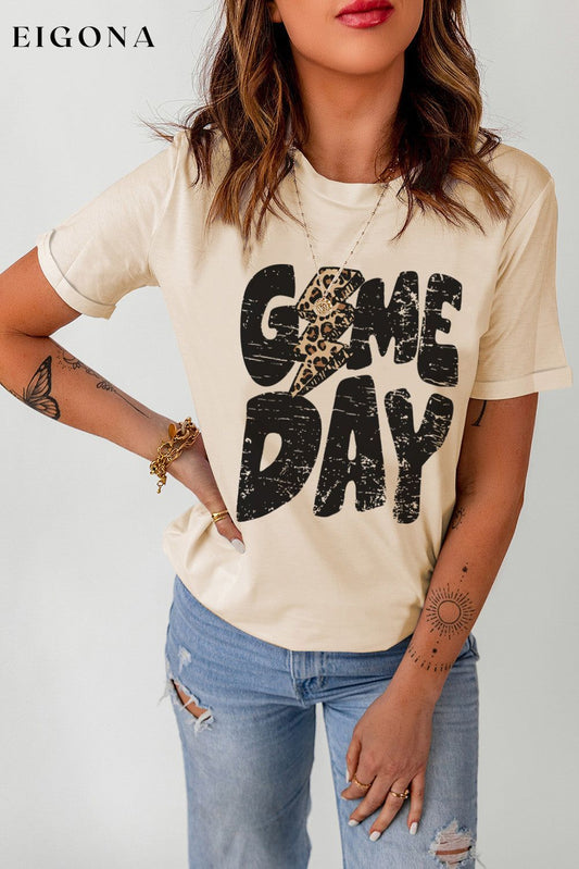GAME DAY Graphic Short Sleeve T-Shirt Ivory clothes Ship From Overseas SYNZ t-shirt top trend