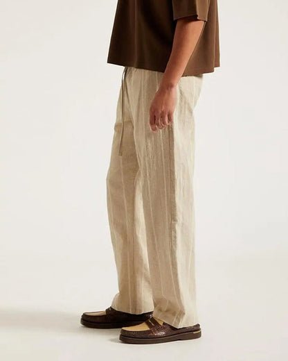 Men's Linen Drawstring Straight Leg Pant