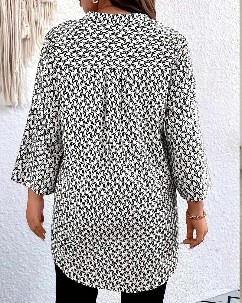V-Neck Elegant Sophisticated Bohemian Blouse