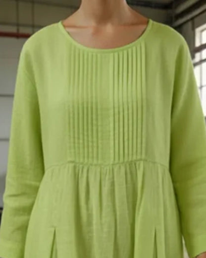 Smocked Crew Neck Dress