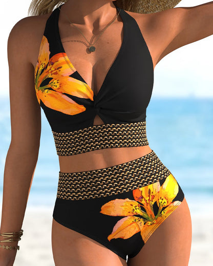 Halter V-Neck Twist Bikini