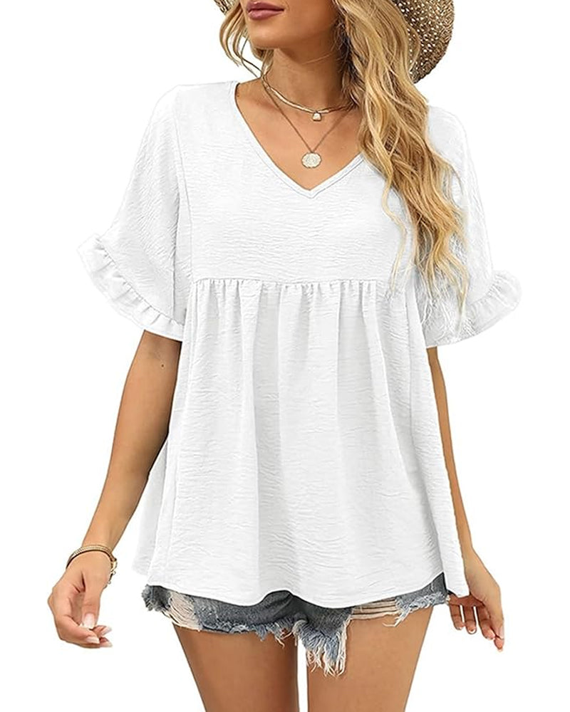 Casual Ruffle Loose Fit Blouse