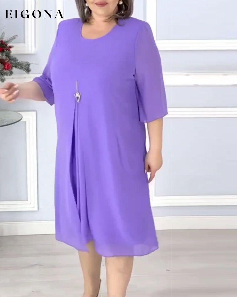 Women's solid color loose dress casual dresses spring summer