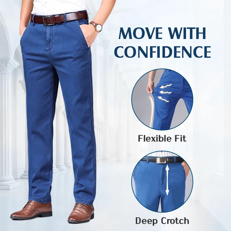 Men's Classic Straight Fit Stretch Jeans