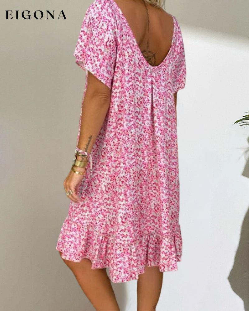 Floral Rrint Ruffle Sleeve Dress 23BF Casual Dresses Clothes Dresses SALE Spring Summer