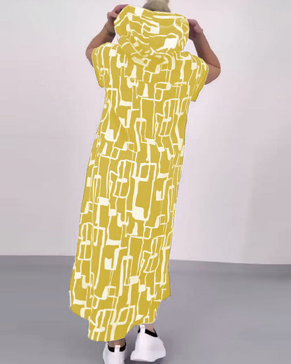 Half-Zip Loose Contrast Dress