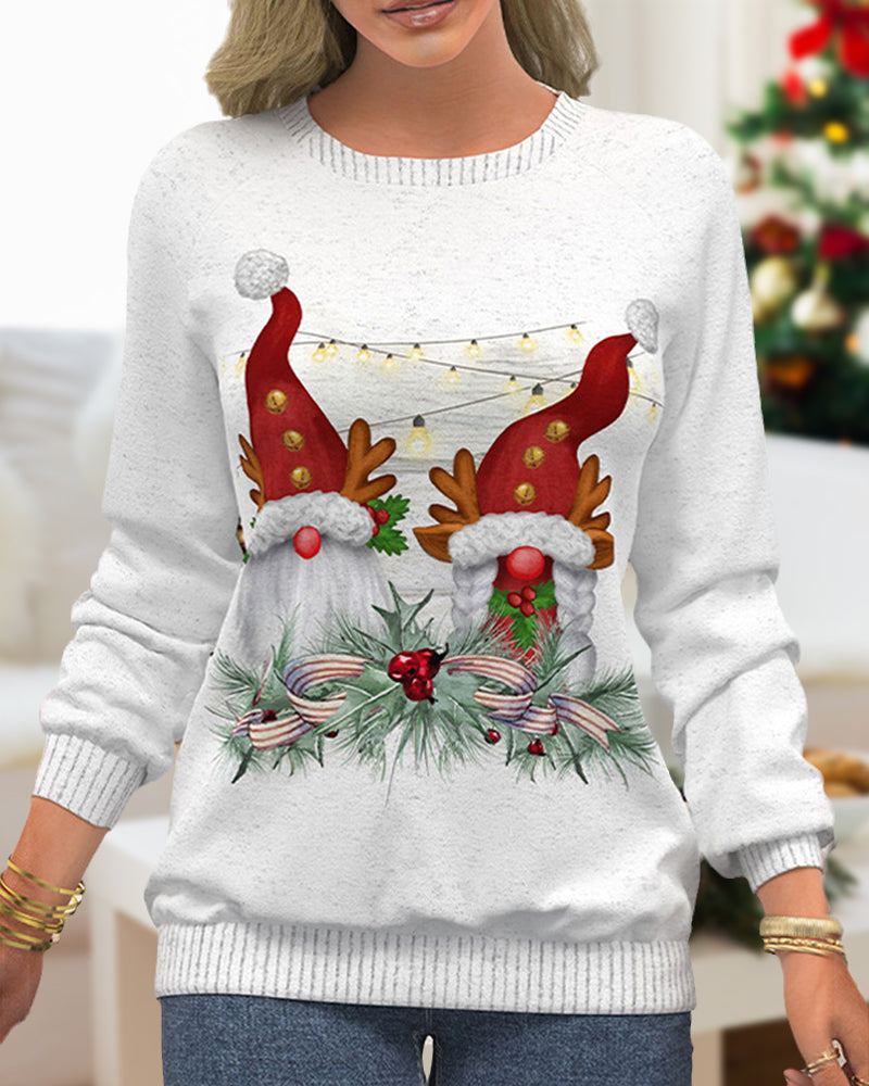 Christmas sweater with snowflake print and raglan sleeves 2022 F/W 23BF christmas Sweatshirts