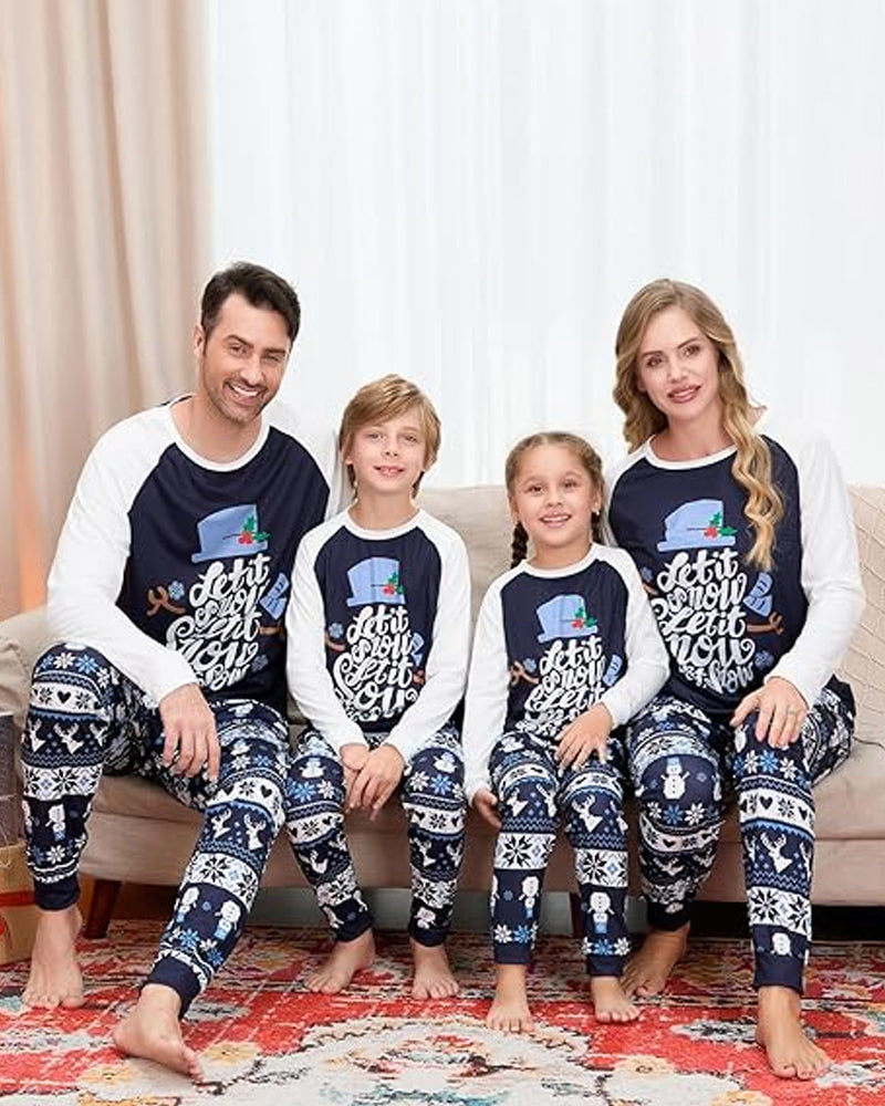 Christmas printed casual family Pajama Sets 2024 f/w christmas matching family outfits two-piece sets