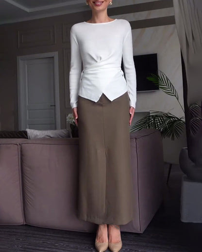 Cross Design Button Waisted Jumper