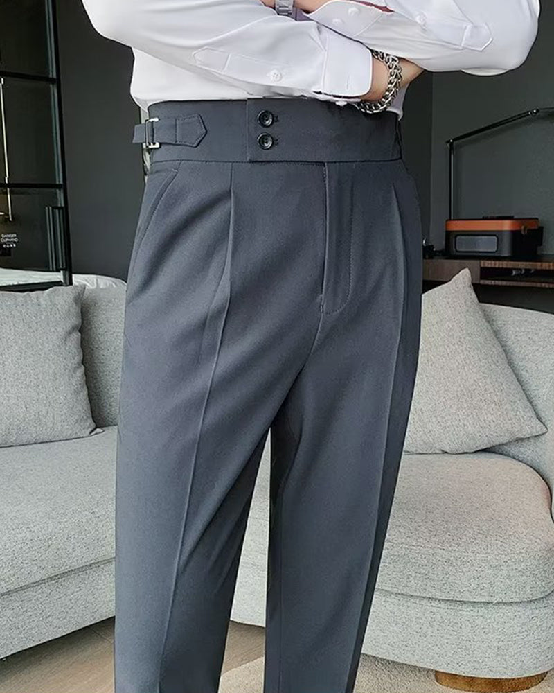 Men's Pocket Solid Casual Dress Pant