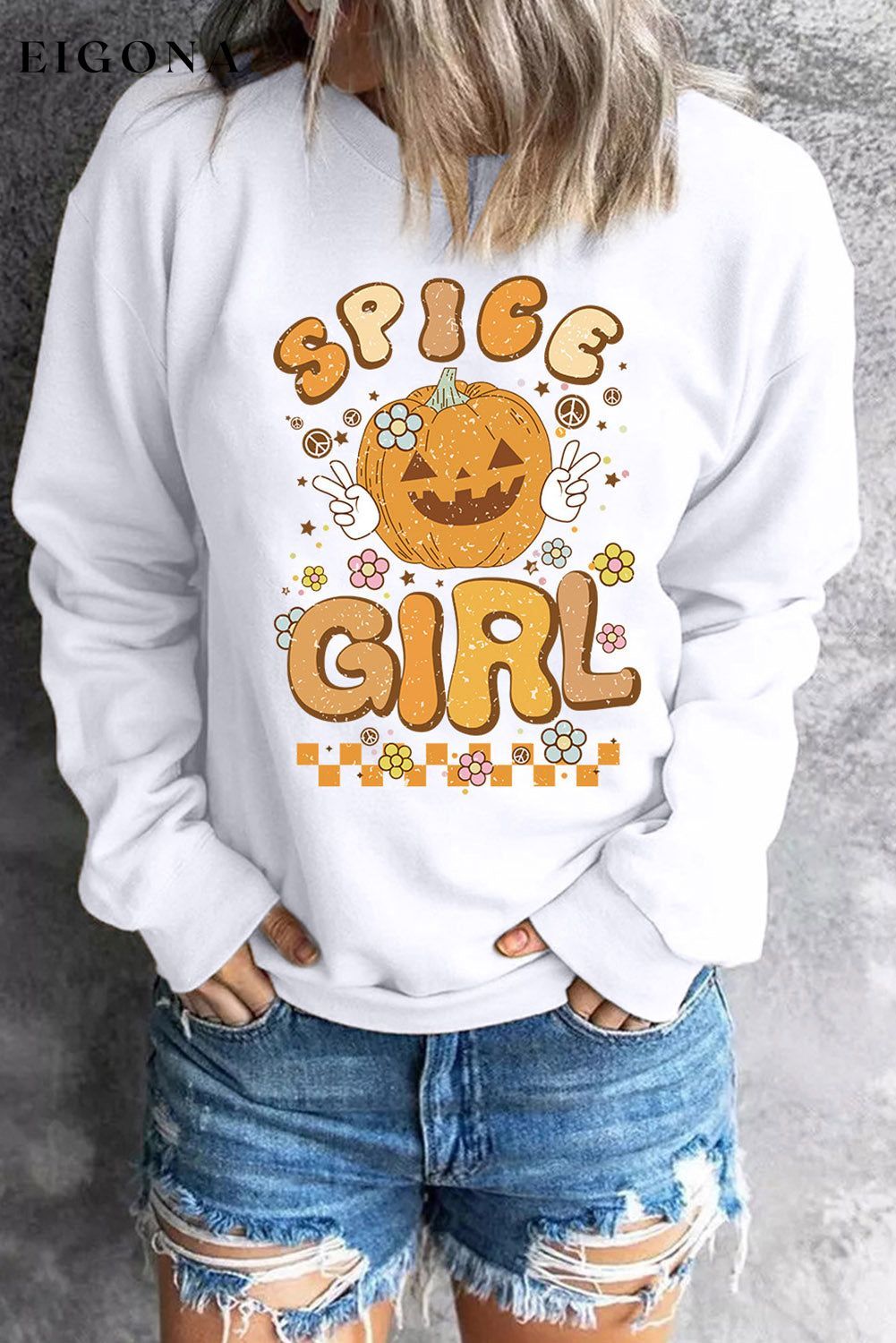 Round Neck Long Sleeve SPICE GIRL Graphic Sweatshirt clothes long sleeve top Ship From Overseas Sweater sweaters Sweatshirt SYNZ trend