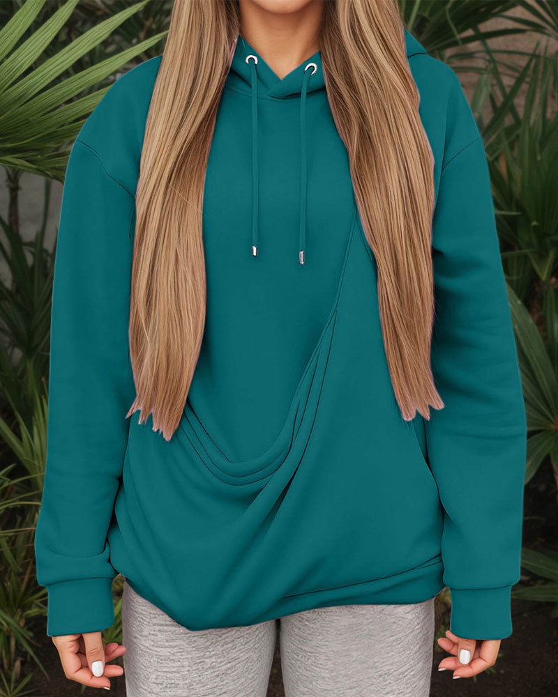 Large Pocket Solid Color Hoodie 2024 f/w hoodies & sweatshirts