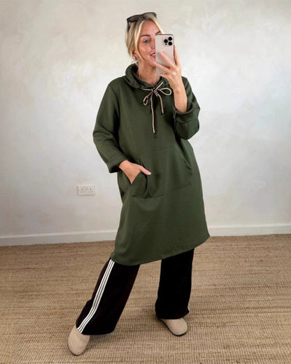 Oversized Hooded Dress with Pockets