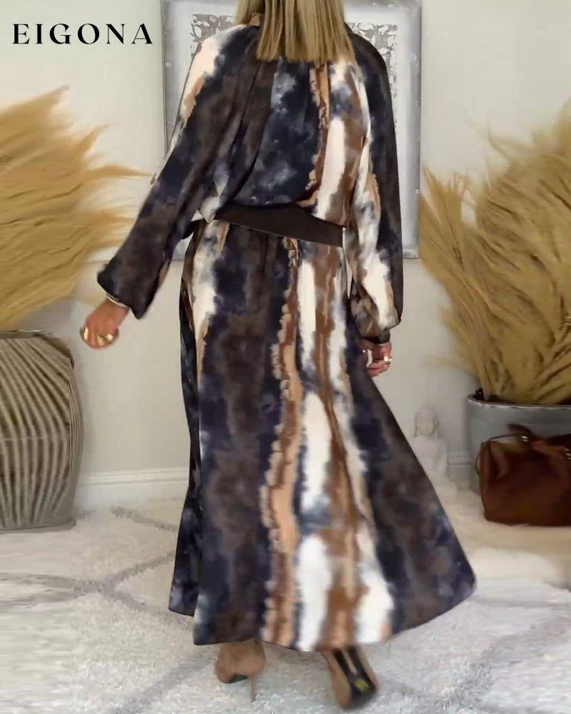Loose printed long dress 2023 f/w 23BF casual dresses Clothes discount Dresses spring