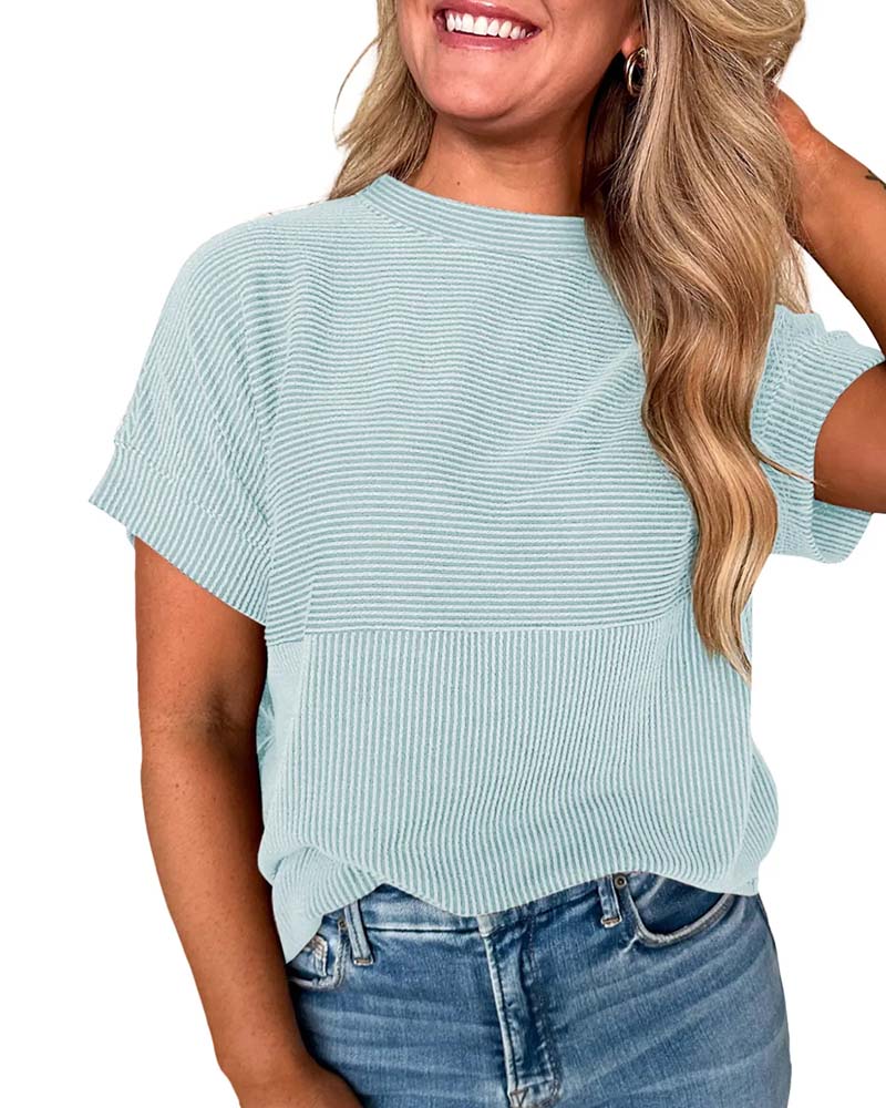 Striped Short Sleeve Crew Neck T-Shirt
