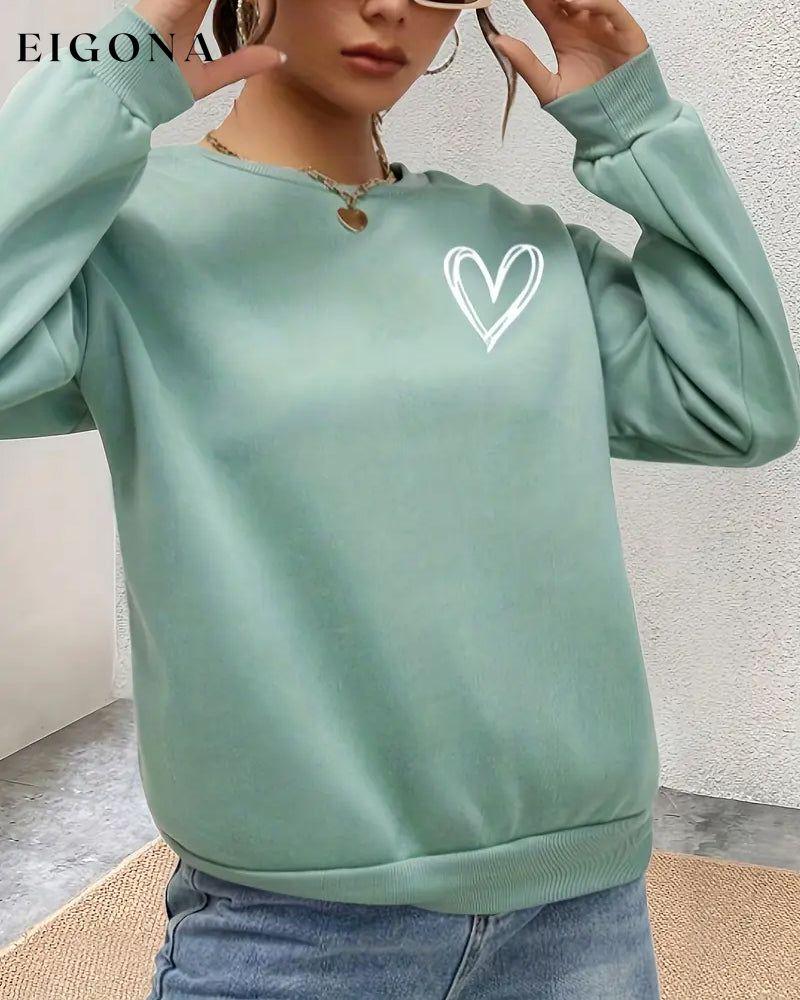 Solid Color Heart Print Sweatshirt 2023 f/w 23BF cardigans Clothes hoodies & sweatshirts spring Tops/Blouses