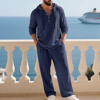 Fashion Men's Casual Long Two-Piece Set