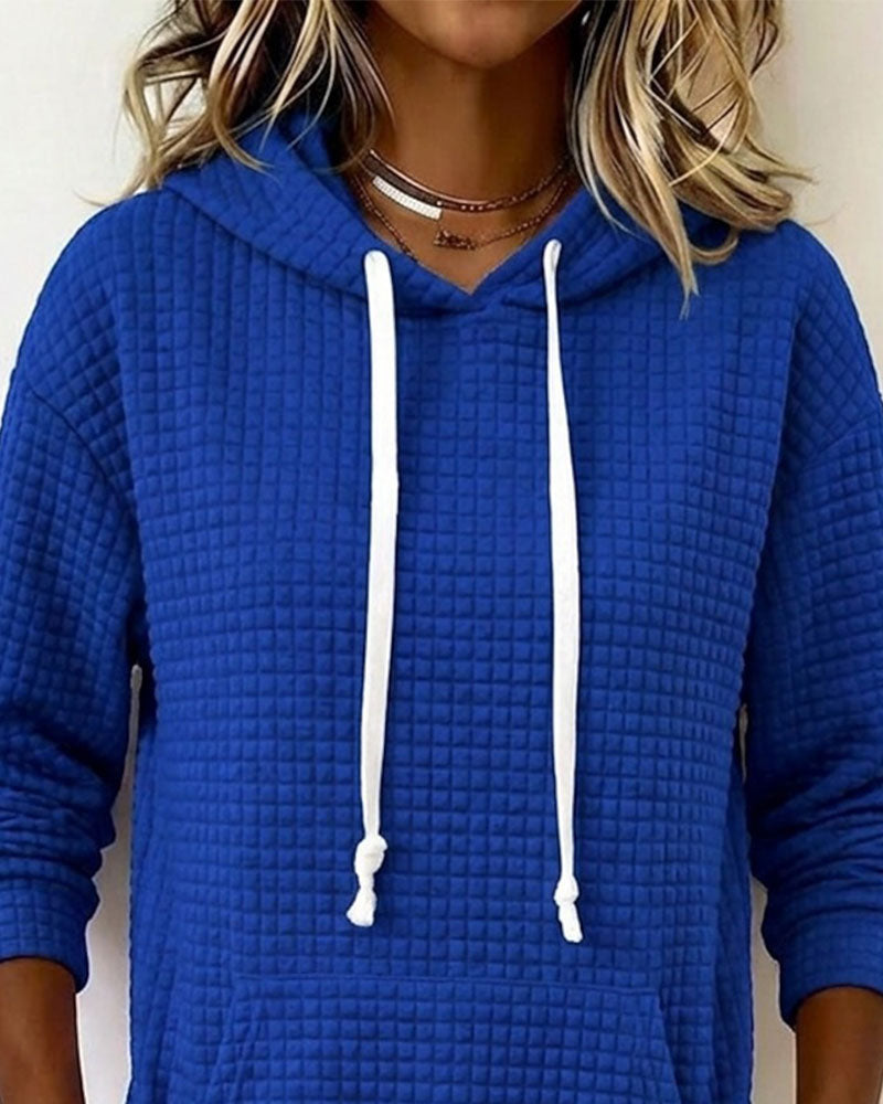 Waffle Hooded Sweatshirt Dress 2024 f/w casual dresses
