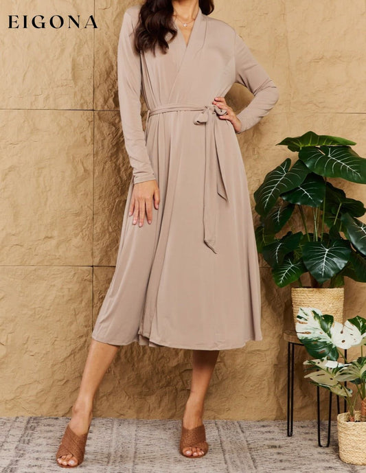 Hold Me Close Open Front Maxi Cardigan Taupe BFCM - Up to 25 Percent Off cardigan cardigans clothes dresses long sleeve dresses Onetheland Ship from USA trend