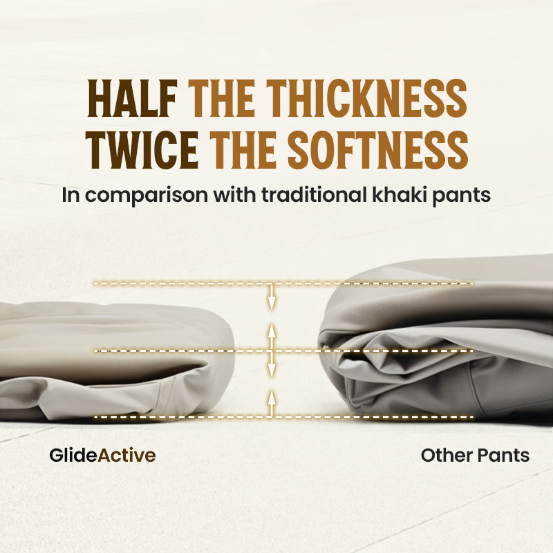 GlideActive - Pantaloni sportivi color cachi da uomo con cintura espandibile