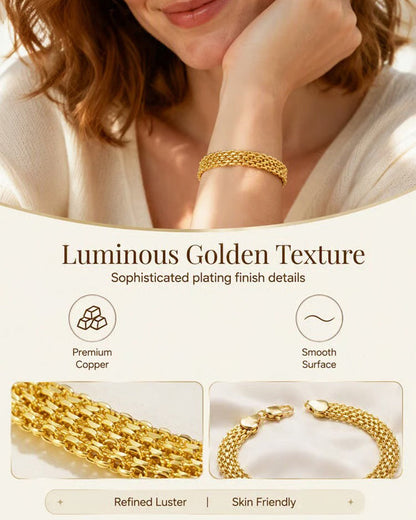 Wide Woven Mesh Bracelet