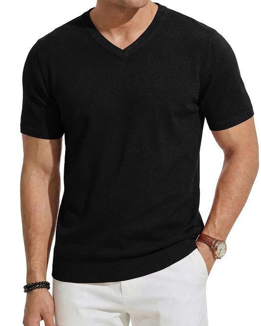 Mini V-Neck Casual Solid Pullover pullovers man spring summer