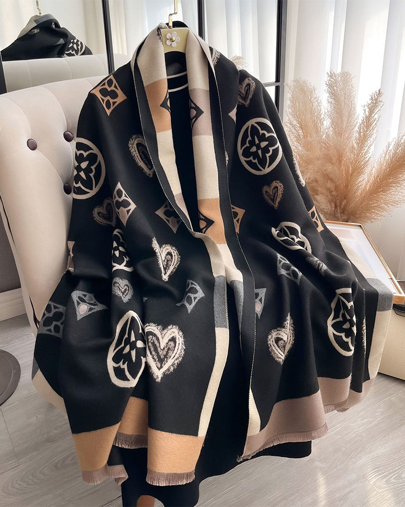 Heart Geometric Fashion Warm Scarf 2024 f/w accesories