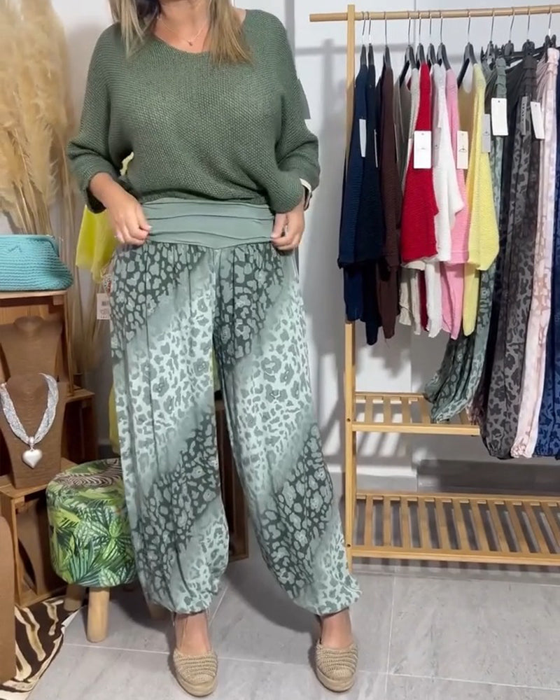 Gradient Leopard Print Harem Pant