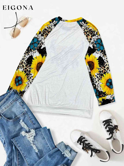 Plus Size Graphic Raglan Sleeve Sweatshirt clothes Q@M Ship From Overseas Shipping Delay 09/29/2023 - 10/03/2023