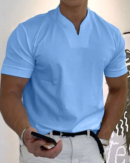 Men Gentlemans Business Short Sleeve Fitness T-shirt