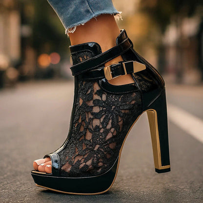Liliana | Orthopedic Lace Court Shoes Elegant Comfortable Women Classic Black comfortable heels elegant shoes lace heels women orthopedic court shoes supportive court shoes